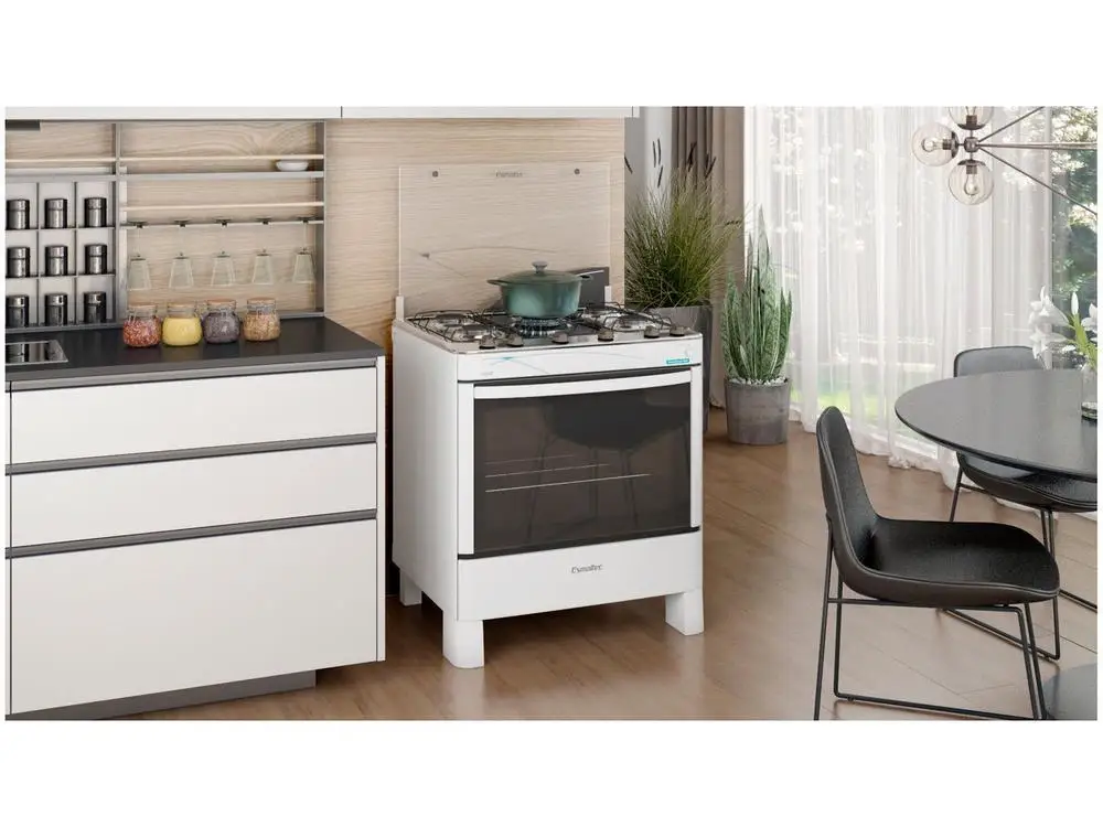 Esmaltec-موقد أبيض العقيق ، Bivolt ، 5 موقد