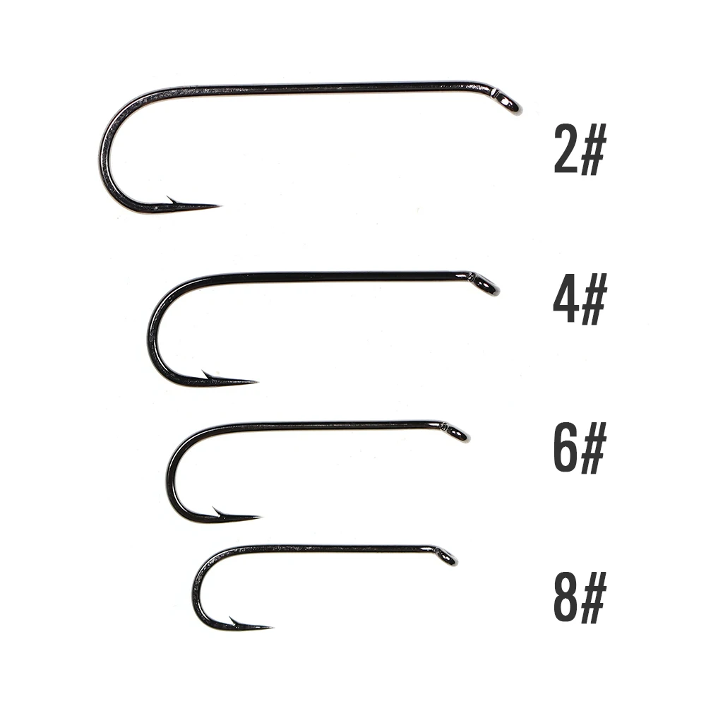 Vtwins 30PCS  Fly Fishing Hooks Black Nickel High Carbon Steel Woolly Buggers Muddlers Zonkers Streamer Nymph Fly Tying Hook