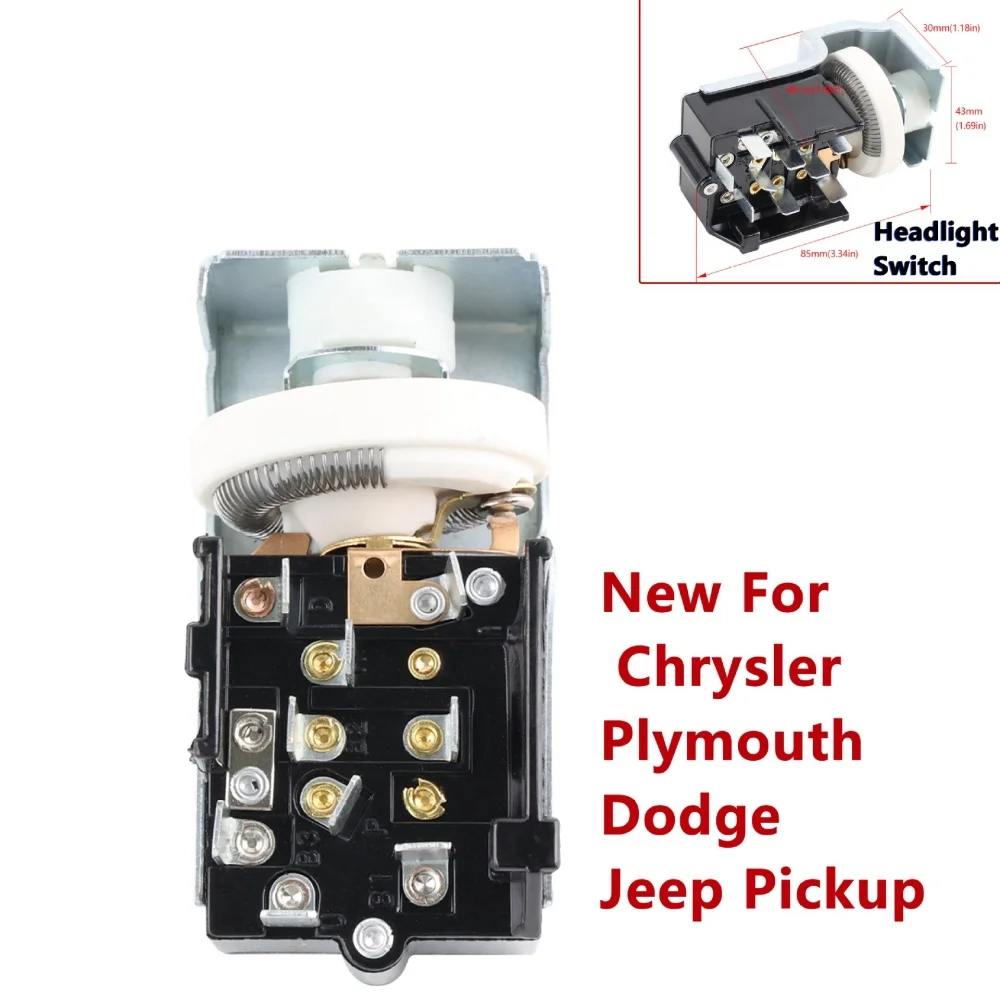 Traço montado interruptor do farol para Chrysler, Dodge, Plissan, jipe, captador, analógico, novo