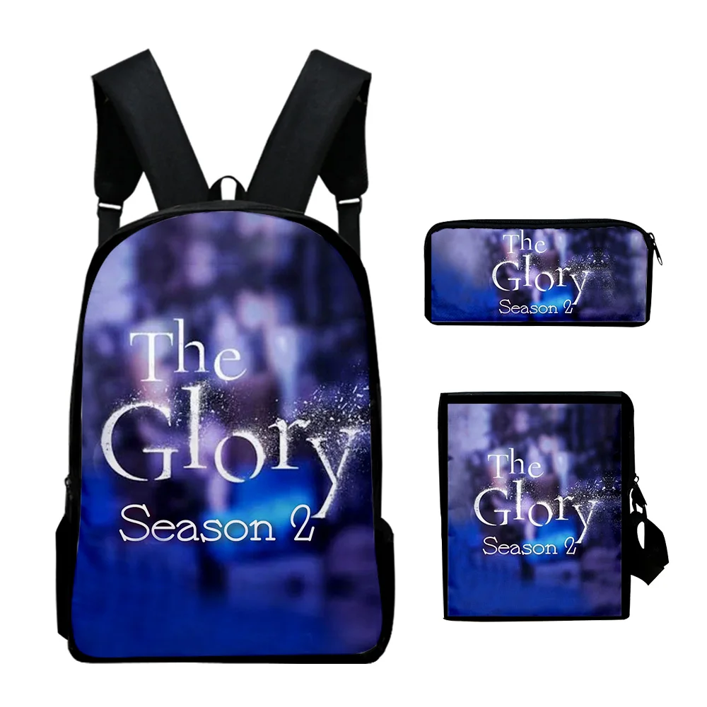 Harajuku Popular The Glory 2 Kdrama 3D Print 3pcs/Set School Bags Laptop Daypack Backpack Inclined shoulder bag Pencil Case image 5
