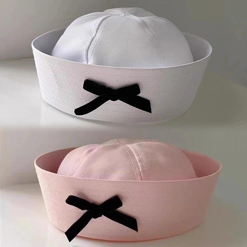 

Kawai Bow Nurse Hat Сексуальный женский костюм доктора на Хэллоуин Прекрасная розовая шляпа моряка с откидными полями Универсальный SweetyJK Берет Темно-синий берет