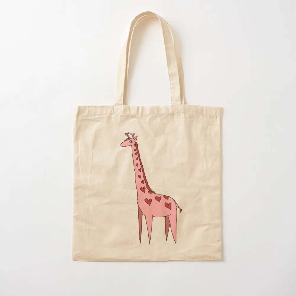 Love Giraffe Tote Bag bag luxury women Shopper bag Women's shopping eco folding Canvas Tote