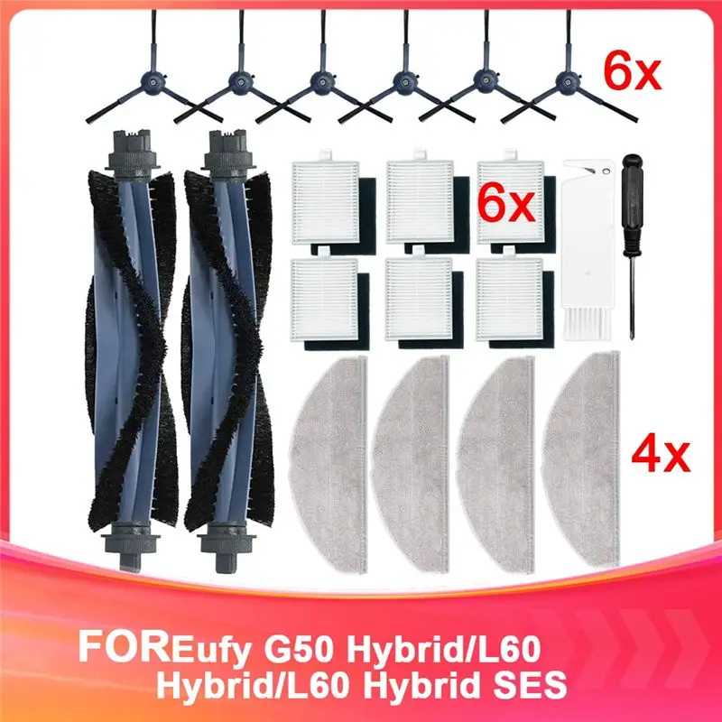KYCOR-Accessories For Eufy G50 Hybrid/L60 Hybrid/L60 Hybrid SES Robot Vacuum Cleaner Main Brushes,Side Brushes,Filters,Mop Pad