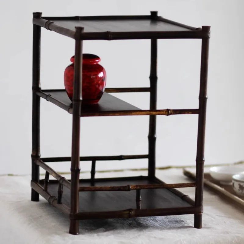 Purple bamboo, bamboo tabletop, tea rack, tea ceremony, bogu rack, purely handmade