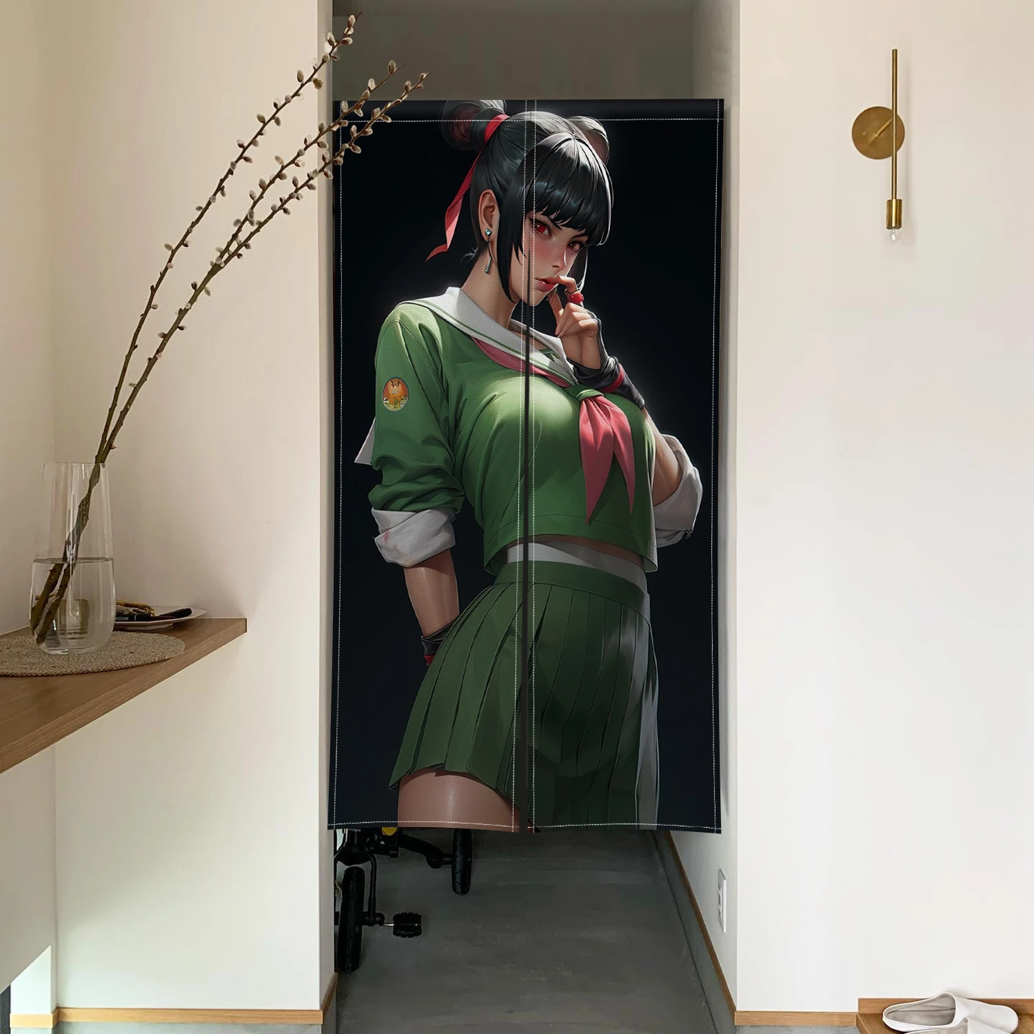 Anime Characters Japanese Door Curtain Cartoon Punk Style Living Room Kitchen Doorway Partition Entrance Hanging Half-Curtain