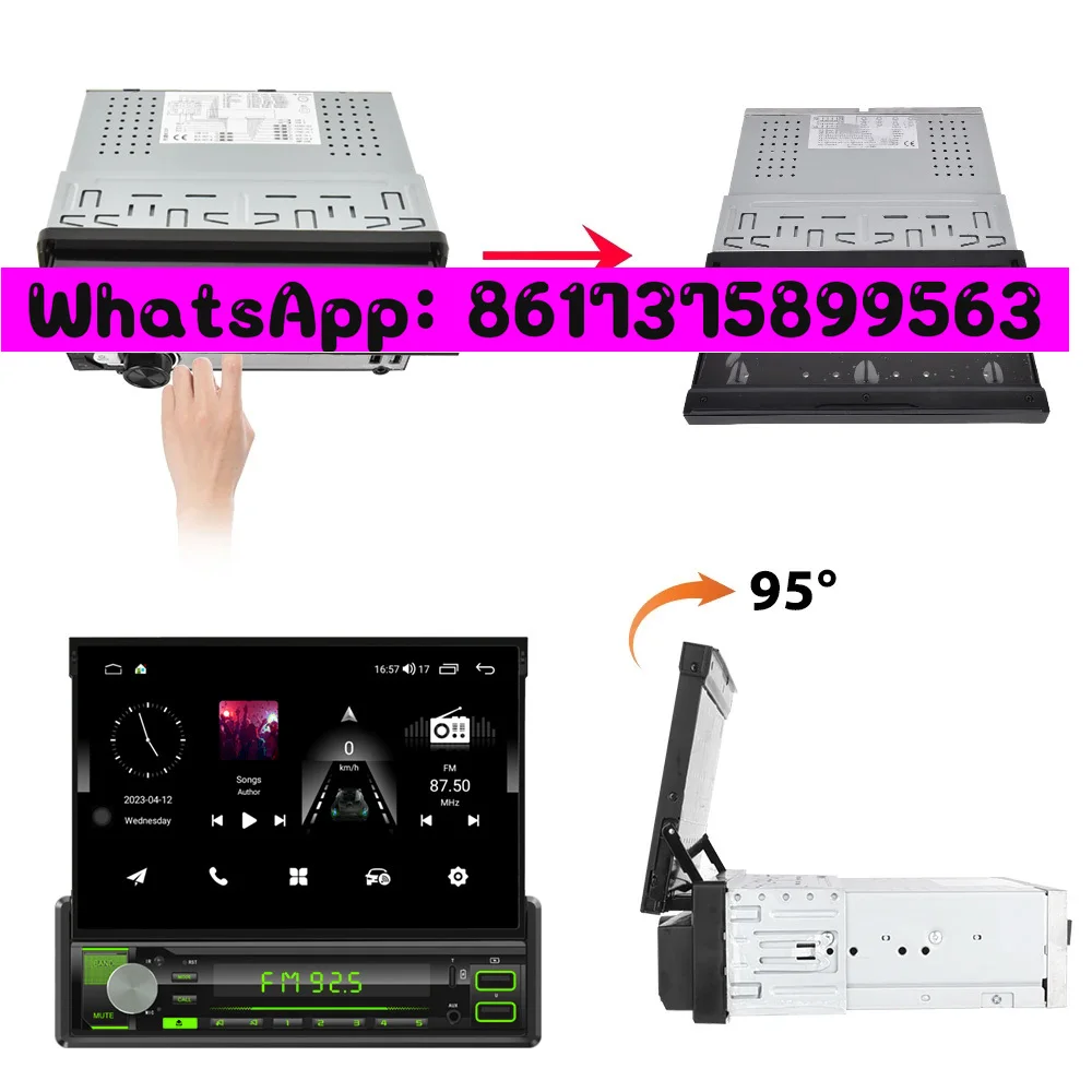 Android Automatic Retrac Car radio 7 Inch Support 4 G SIM 4+64 G GPS DSP WIFI Carplay Car Radio