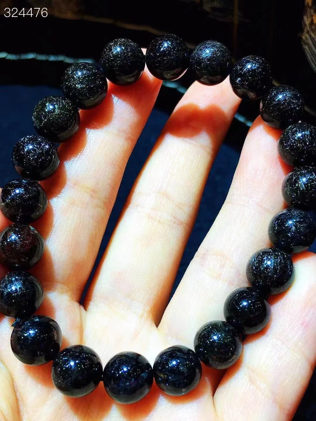 Natural Black Copper Titanium Rutilated Quartz Bracelet Fashion Jewelry 9.3mm Woman Man Brazil Clear Round Beads Stretch AAAAAA