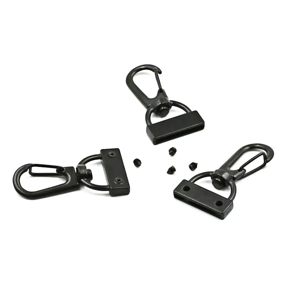 Keychain Hooks 20 Pack 28mm Swivel D Ring Lobster Clasps Heavy Duty Metal Lanyard Accessories Black