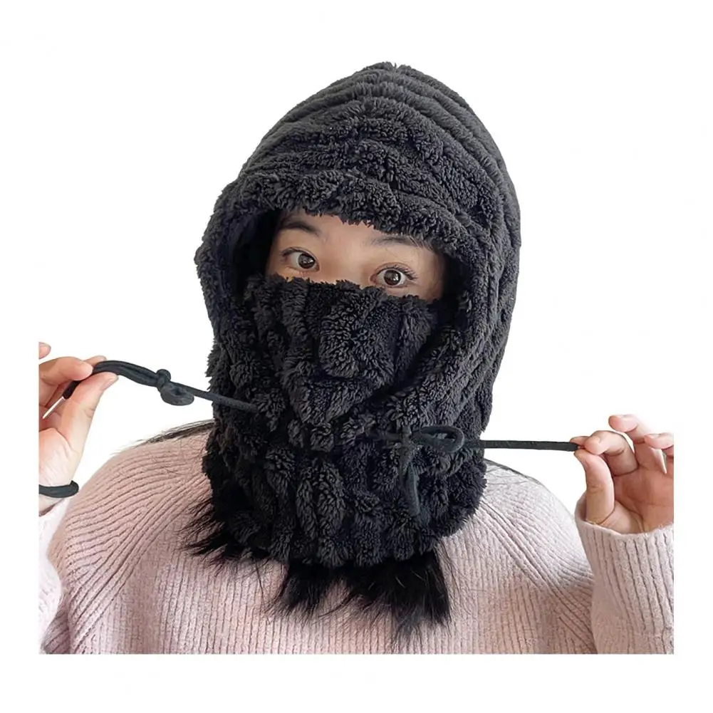 

Heat Retaining Beanies Sherpa Hood Winter Hat Scarf Combo with Windproof Ski Face Covers for Men Women Fleece Neck for Hiking