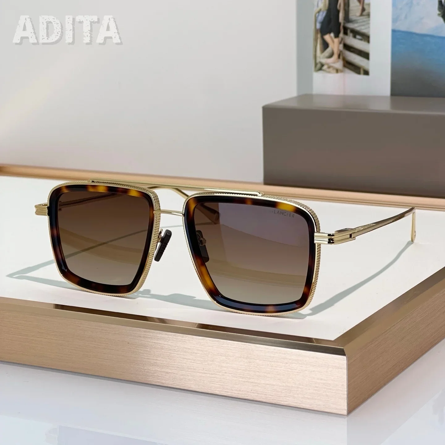 

DT LSA422 Top Quality Mens Sunglasses for Women Retro Trend Luxury Acetate Titanium Designer Sunglasses