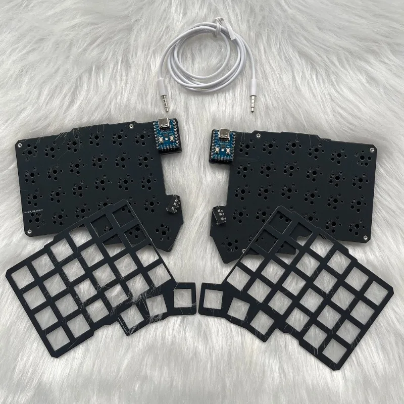 

New Black Silakka54 Split Keyboard Wired QMK Split Teclado Dividido Hot Swap Silakka 54 Ergonomic Mechanical Keyboards VIAL
