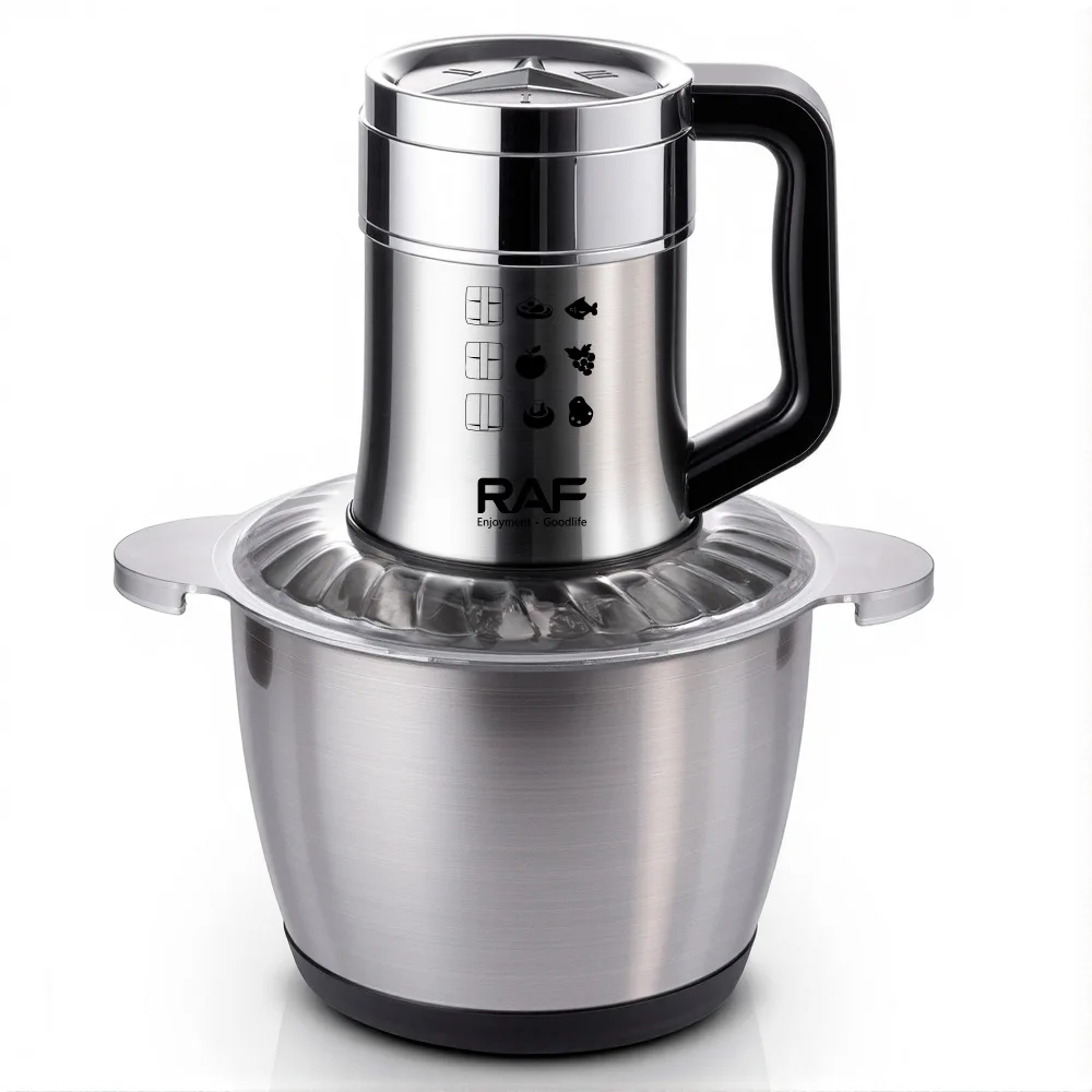 الفولاذ المقاوم للصدأ المنزلية مزدوجة السرعة منتج أغذية مفرمة اللحم الكهربائية الخضار واللحوم المروحية 3L