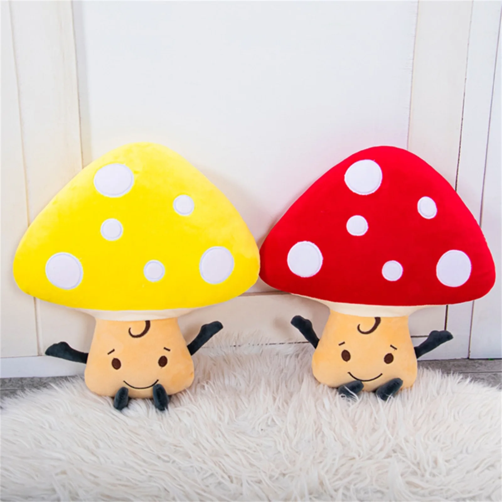 New 35CM Plush Mushroom Throw Pillow Cute Soft Stuffed Dolls Toys For Home Office Ornaments Kids Toddlers Gift Hot Sale