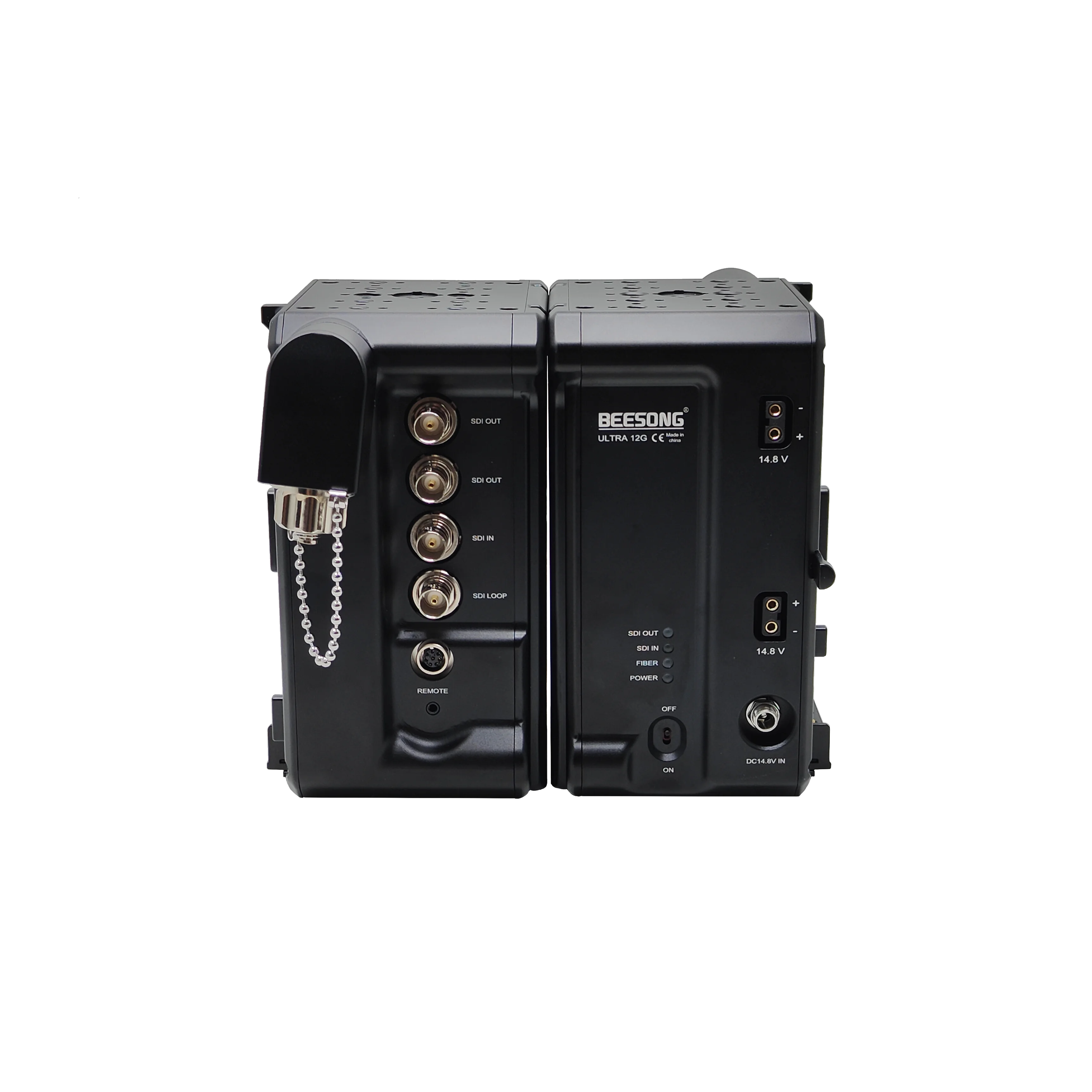 BEESONG BS-4E12S PGM 4K SDI Video Mux Fiber Box 4K EFP to Fiber 12G/6G/3G/HD SDI Fiber Optic Equipment with 3-Year Warranty