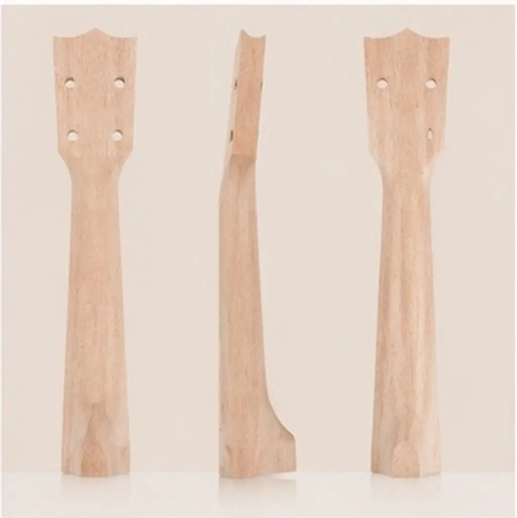 Wooden Ukulele Neck Blank Concert DIY Classical Shape Neck Replacement Fingerboard Part for Handmade Ukulele Accessories