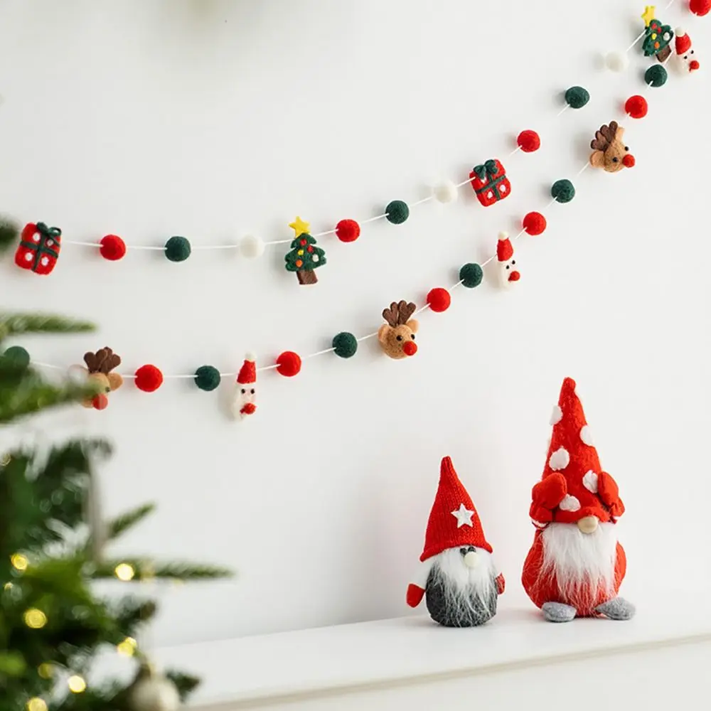 Weihnachtsbanner-Schnur aus Filz, frohe Weihnachten, hängende Wimpelkette, Ornamente, Weihnachtsgirlande, Dekorationen