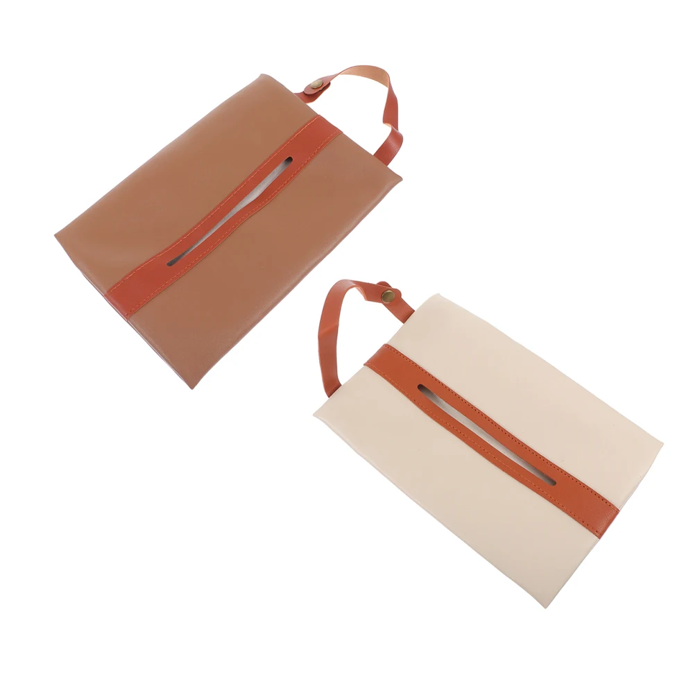 

2PCS Tissue Box Paper Towel Holder Car Storage Bag Portable Automobile Hanging Napkin Travel Durable Stylish Easy Clean