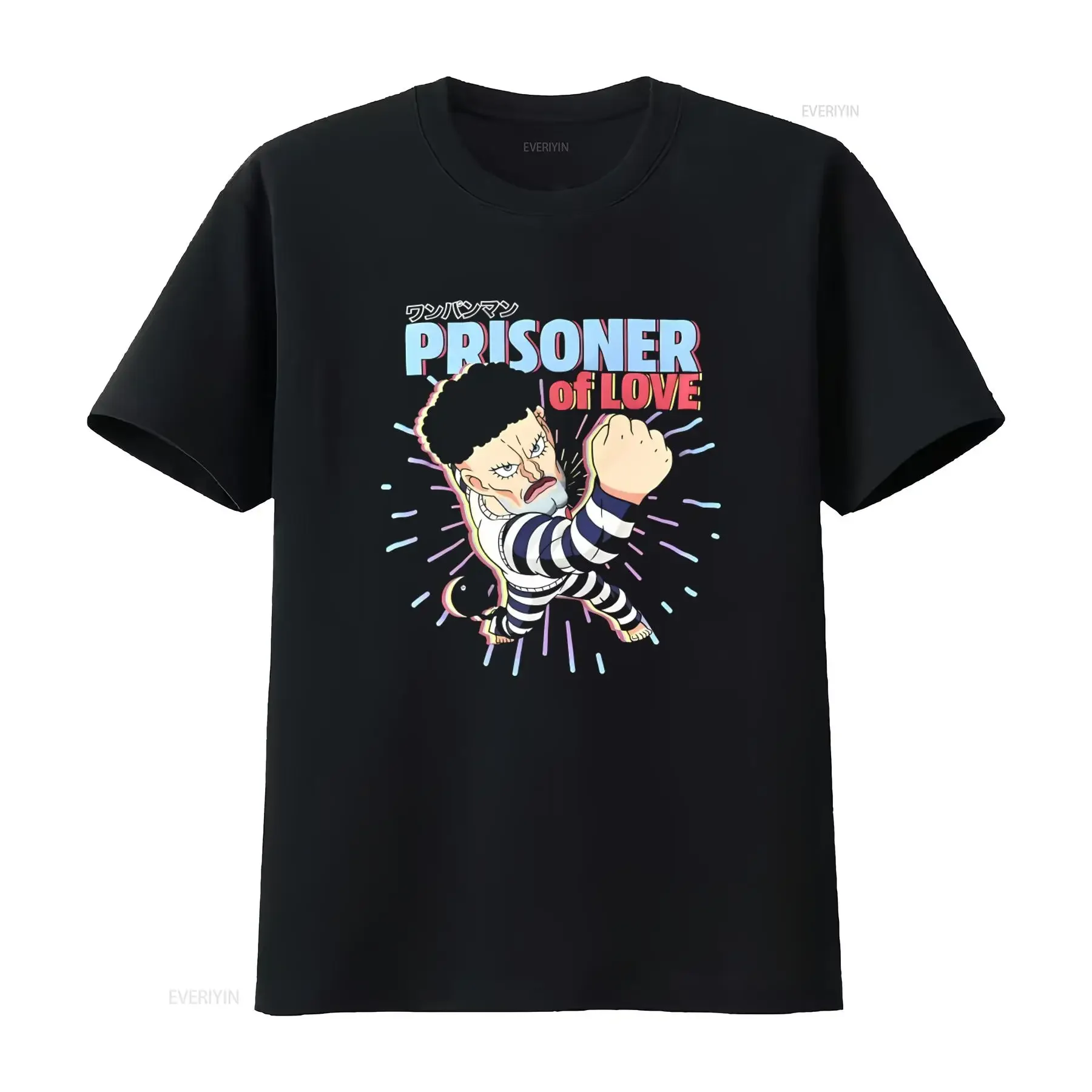 One Punch Man Mens Prisoner of Love Print T Shirt New XS XL 2XL 3XL vintage Washed designer clothes homme Casual streetwear