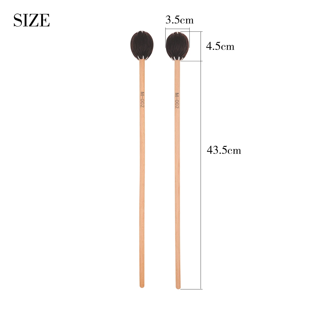2 Pcs Marimba Mallet Professional Percussion Accessories Maple Drumsticks Musical Instrument Parts for Xylophone Glockenspiel