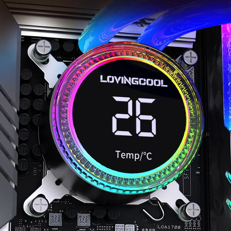 Lovingcool Temp Display Gaming PC CPU Cooling Radiator Computer CPU High Performance AIO Cooler Cpu Liquid Cooler for LGA 115X