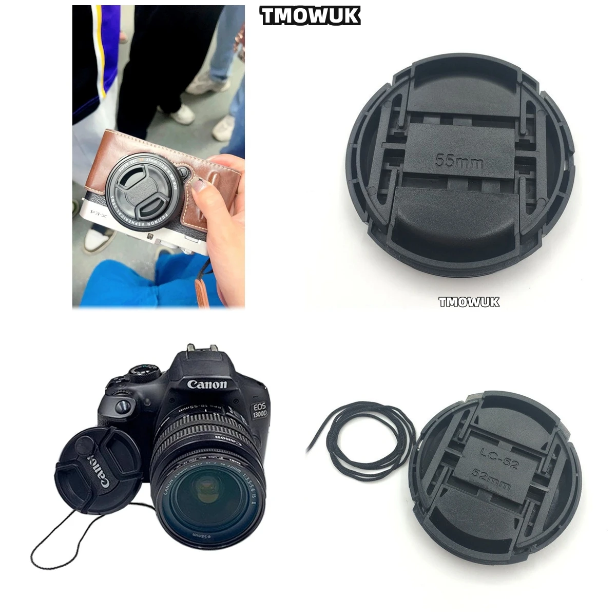 

For Leica M240 M10 - R CL SL2 S S2 S2 - P S3 Leicaflex SL2 R6.2 Q Monochrom Camera Lens Cap Protective Cover Center Pinch Snap-o