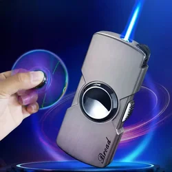 New Creative Mini Fidget Spinner Metal Lighter Grinding Wheel Windproof Finger Toy Gift Metal Gas Lighter Men's Gadgets