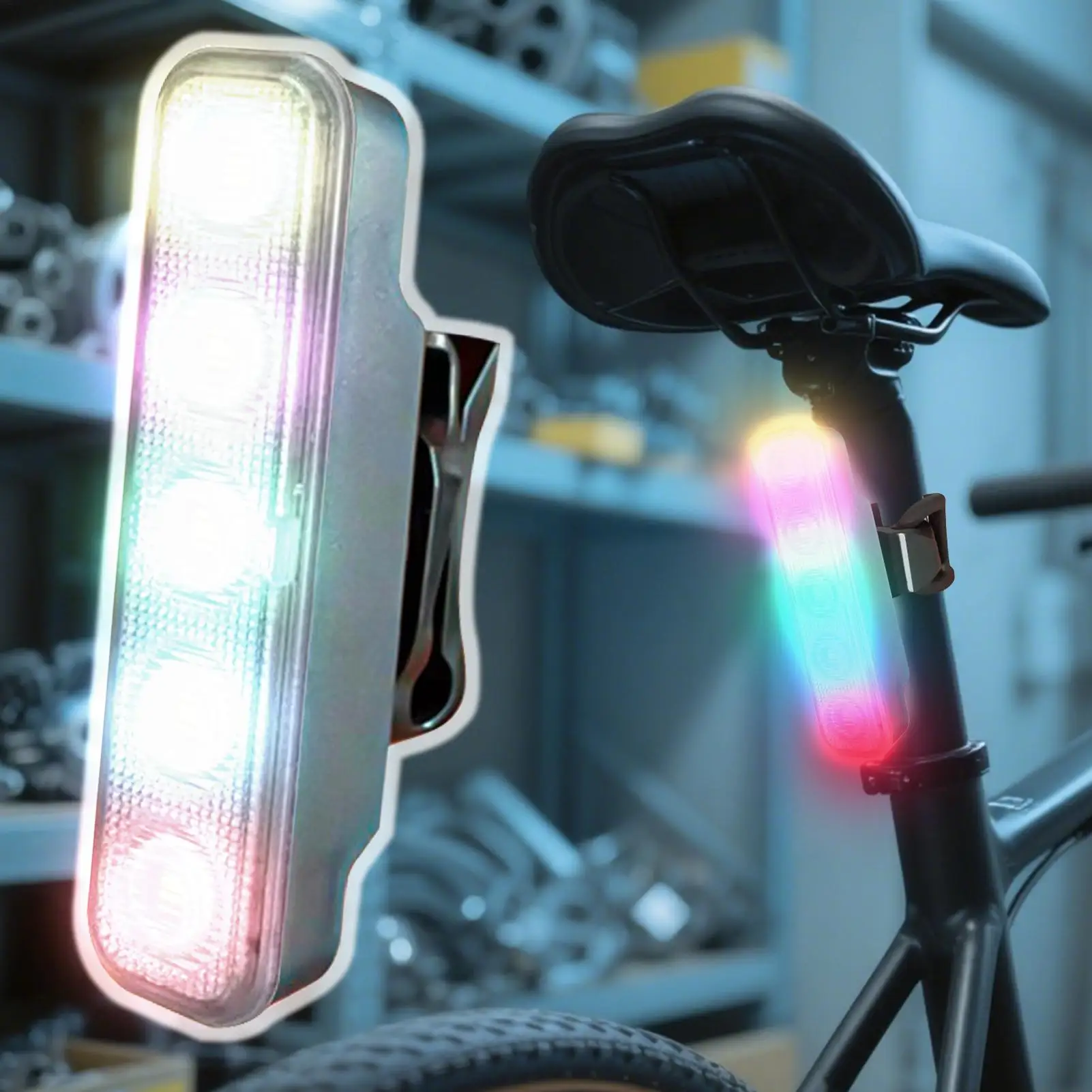 Bicycle Taillights LED 4 Modes Brake Flashing Lamp Waterproof Signals Safety Warning Taillights for Mountain Bike Night Riding