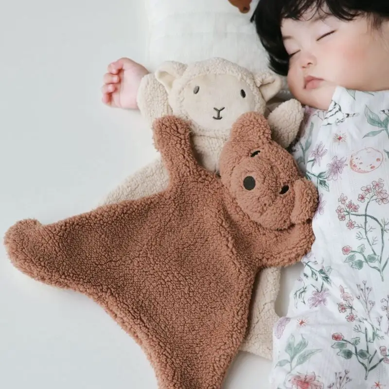 Mumamuying 양 젖꼭지 테디 베어 진정 인형 부드럽고 끈적한 수면 유물 부드럽고 들어갈 수 있음