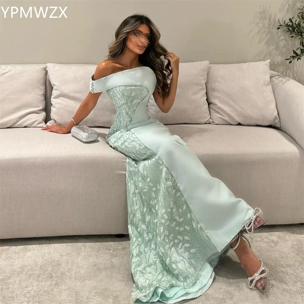 Maßgeschneidertes Abendkleid, formelles Abendkleid, YPMWZX, schulterfrei, Meerjungfrau, bodenlang, Röcke, Pailletten, maßgeschneiderte Anlasskleider Pa