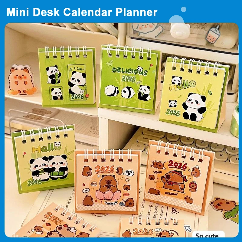 

2026 Year Cartoon Capibara Desktop Mini Desk Calendar Planner Desktop Decoration Office Stationery
