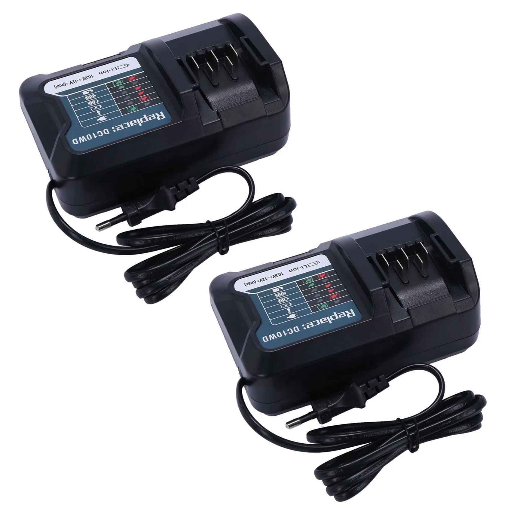 2X Pengisi Daya Baterai Lithium Cepat untuk 10.8V 12V Dc10wd / Dc10sb / Dc10wc / Bl1015 / Bl1016 Pengisi Daya LED Steker UE