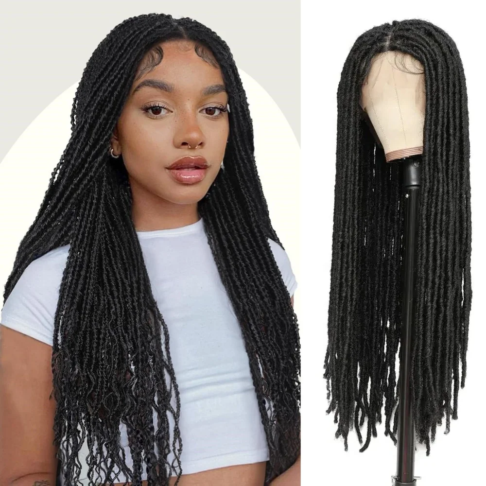 

Synthetic Faux Locs Wig Full Lace Dreadlock Wig with Baby Hair Long Twist Dreads Wig Knotless New Locks Wigs Black