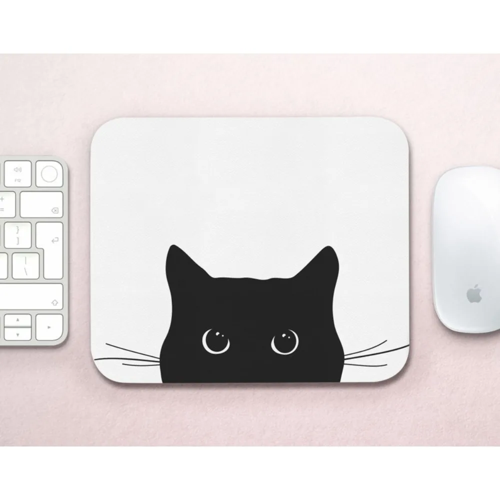 

Kawaii black kitten mousepad a small office PC accessory is suitable for gamers and dormitories is of high quality and washable