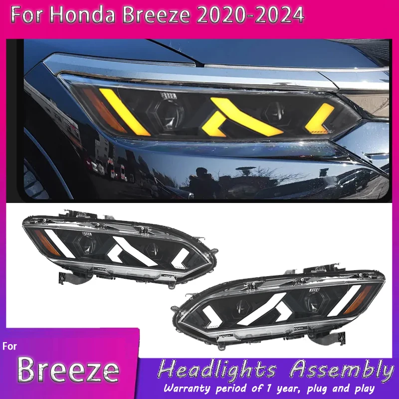 

Подходит для модификации фары Honda BREEZE 2020-2024 годов со светодиодным указателем поворота проектора с двойным освещением в стиле Lamborghini.