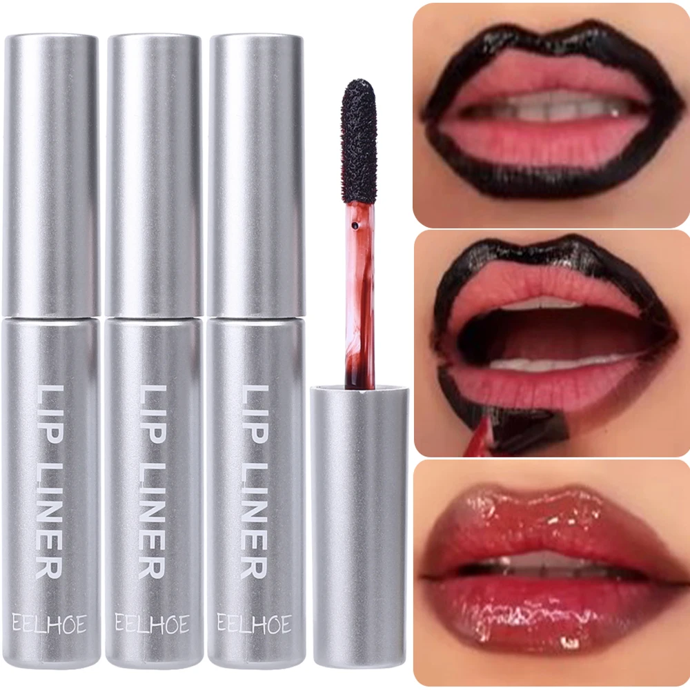 Lápices labiales despegables, resistente al agua, contorno marrón, delineador de labios desgarro, tinte de labios mate de larga duración, tatuaje, brillo de labios rojo Sexy, maquillaje para niñas