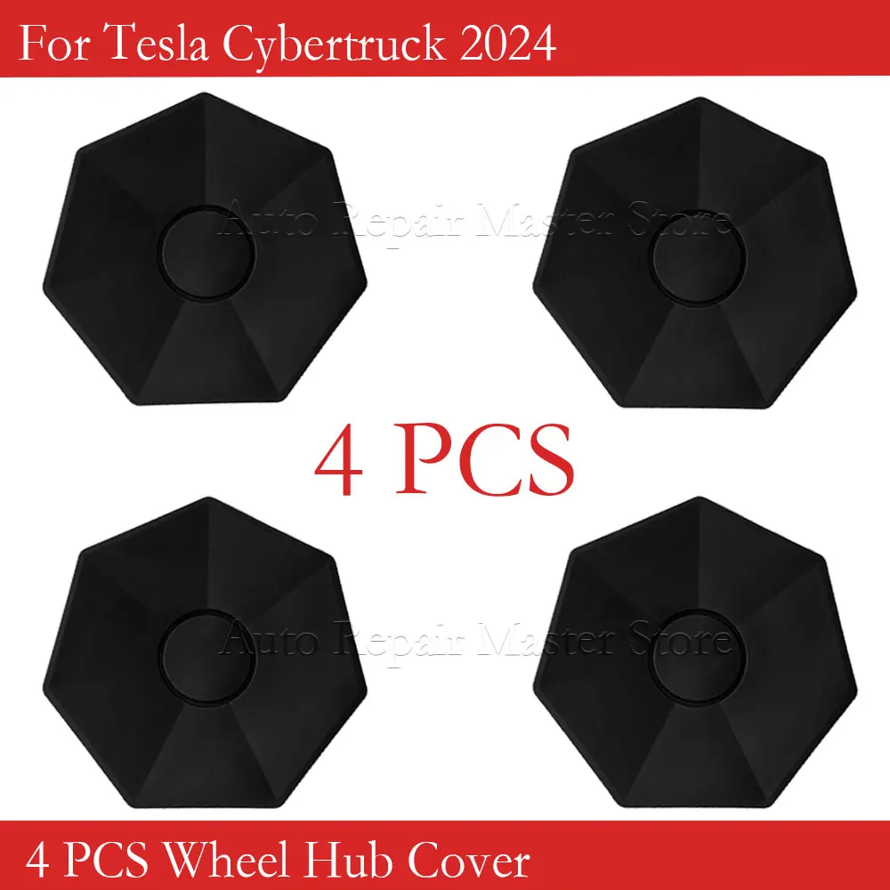 4PCS Hub Caps + Hub cap extractor Replacement Wheel Cap Full Rim Cover Accessories For Tesla Cybertruck 2024 Wheel Hubcap Cover