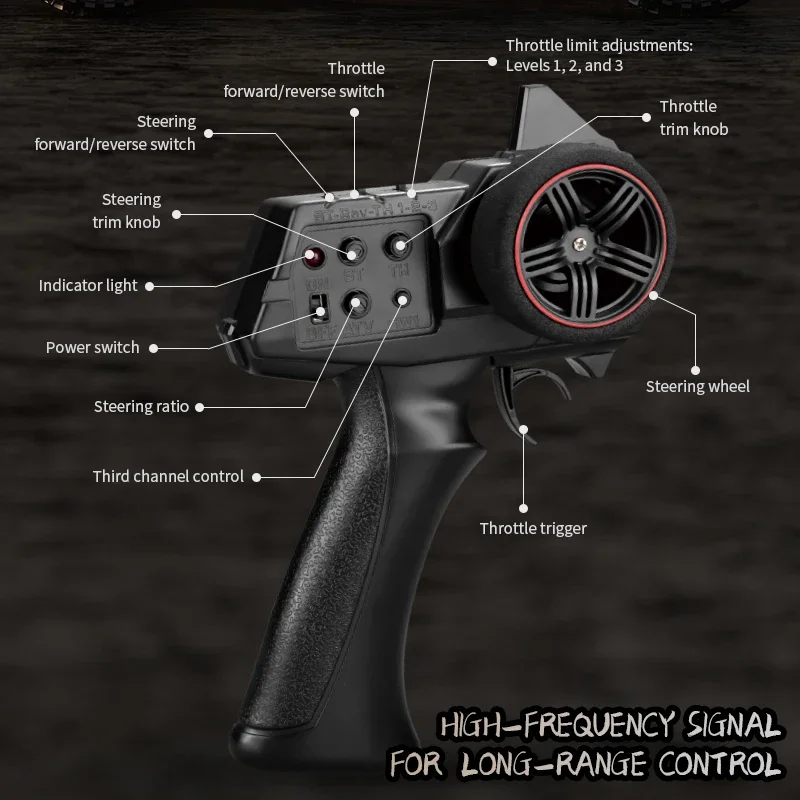 Voiture de course tout-terrain RC 1/18, chenille légère, télécommande 2.4G, véhicule électrique, Simulation, voiture d'escalade, jouets pour cadeau de noël