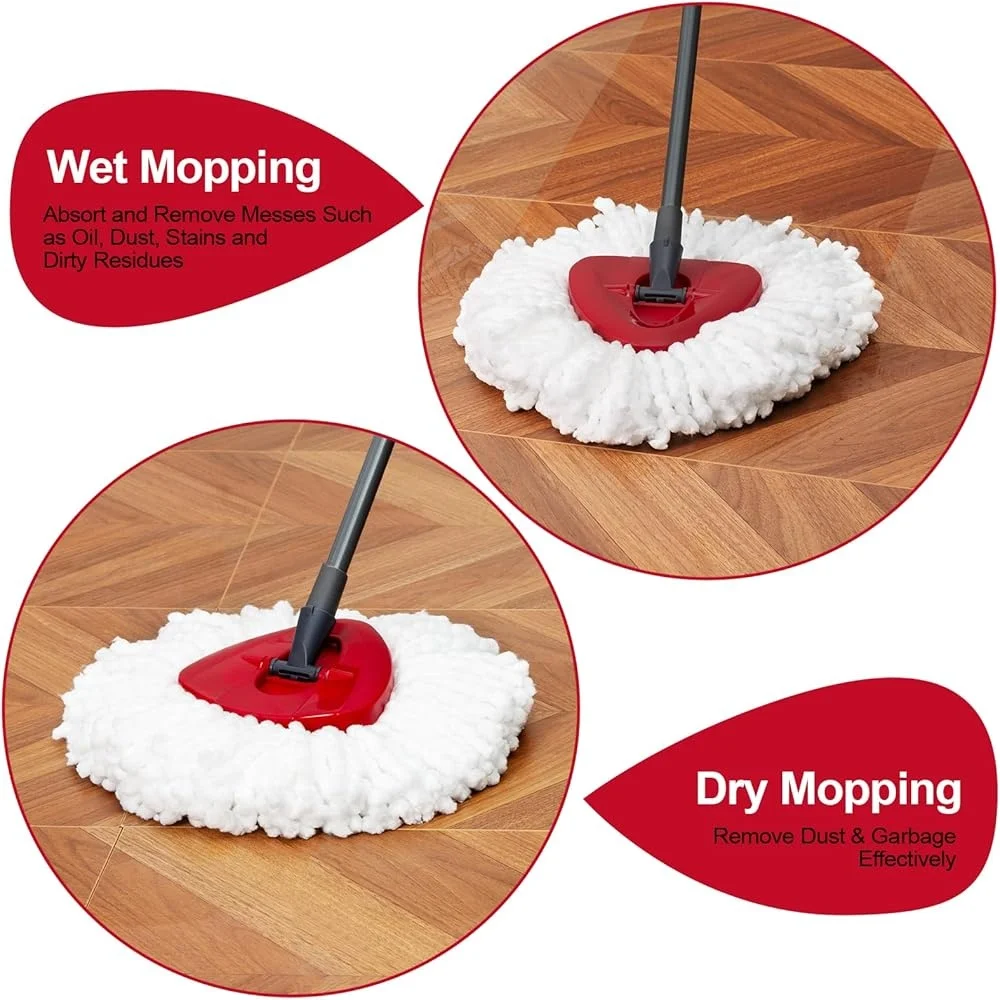 3 Pack Mop Head Replacements Compatible with O Cedar Spin Mop Durable Microfiber Refill Easy to Clean All Floor Surfaces