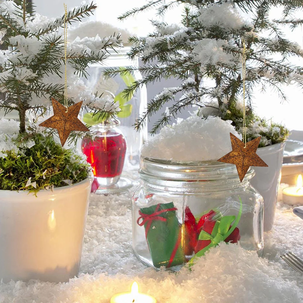 

30Pcs Five- Rustic Metal Barn Stars Classic Vintage Decoration for Christmas Crafts Tree Decor Christmas Decorations