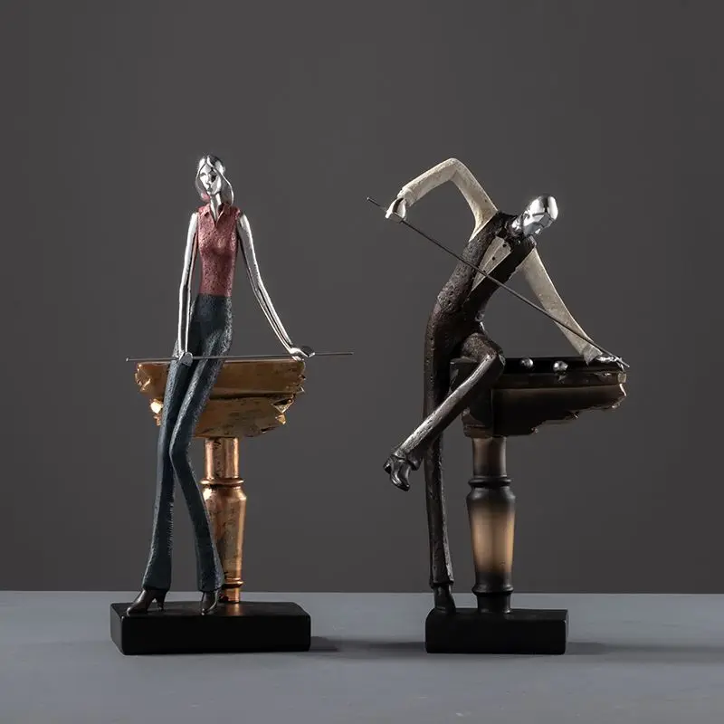 Simple Modern Snooker Billiard Figurine Sports Character Ornament Event Commemorative Gift Prize Office Decor