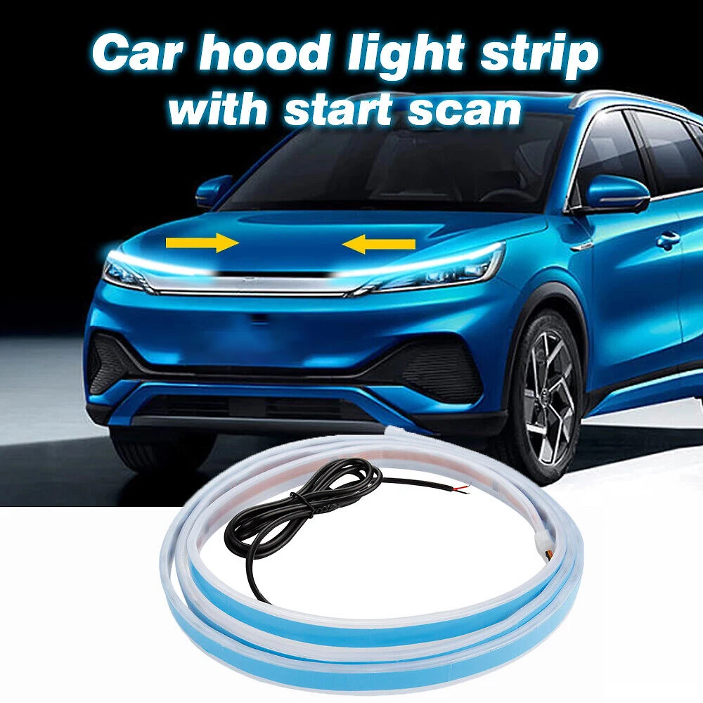 12v LED Car Start Scan Lighting Daytime Running Lamp Car Hood Lights Strip DRL Cutter lampada al Neon ambientale decorativa impermeabile