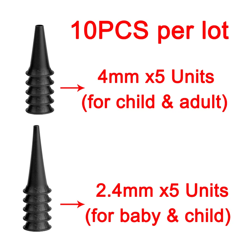 10PCS Box Adult Child Reusable Medical Speculum Replacement Accessory Disposable Nozzle Earmuffs Ear Otoscope Specula Tip Cone