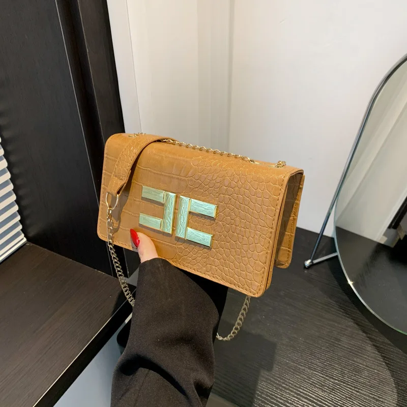 Luxury Designer Purses and Handbags Chain Small Square Bags New Women Shoulder Bag Alligator Pattern Casual Flap Crossbody Bags