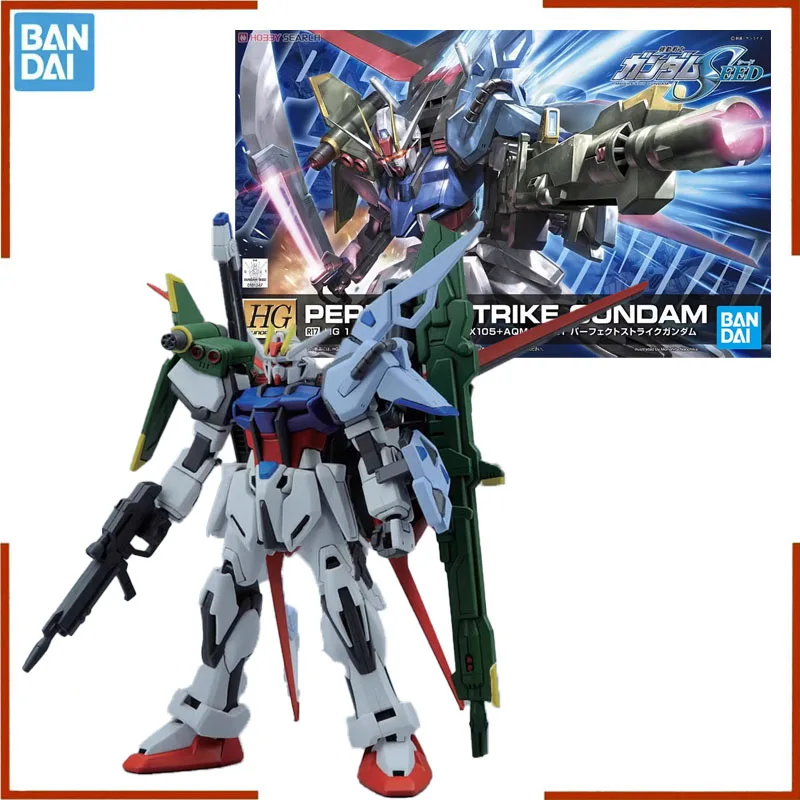 Bandai Gundam HG 1/144 SEED R17 GAT-X105+AQM/E-YM1 PERFECT STRIKE Anime Action Figure Montage Modell kit Spielzeug für Jungen Geschenke