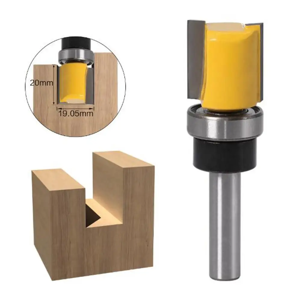 Flush Trim Router Bit Carbide Alloy High Hardness Mortise Joint Cutting Tool CNC Bearing Guided for MDF Board