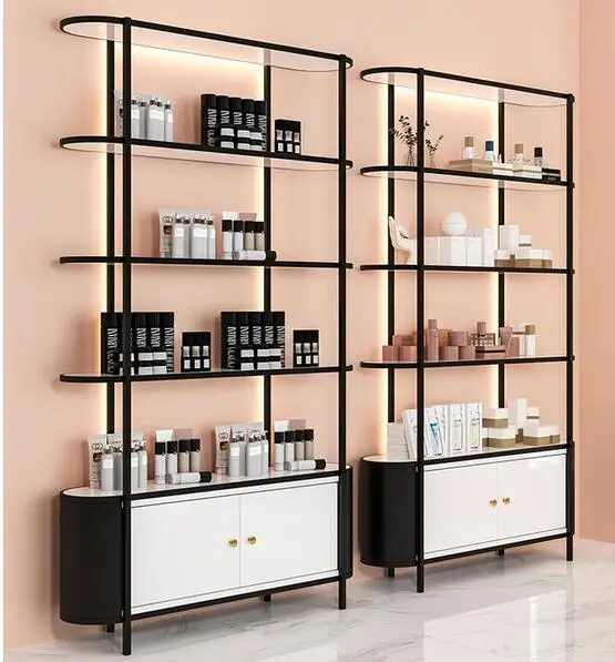 Beauty salon with light display cabinet cosmetics high-end bag display rack light luxury display rack for household use