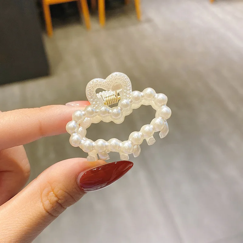 Neue Kleine Perlen Acryl Haar Klaue Clips Kleine Größe Make-Up Haar Styling Haarspangen Für Frauen Nette Mini Klaue Clip Haar Zubehör – Detail 17