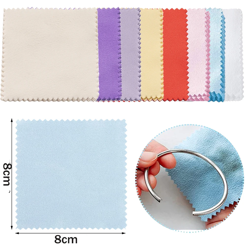 100pcs Pink Jewelry Polishing Cleaning Cloths Individually Wrapped for Sterling Gold Platinum Coins Watch Remover Keeps Shining