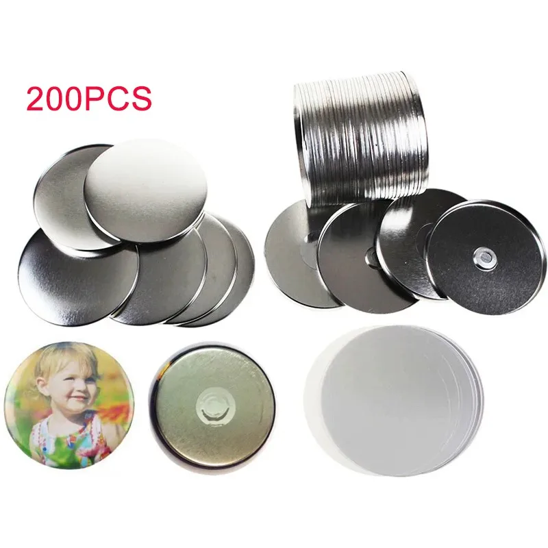 

200 Sets Round Fridge Magnet Button Parts 37mm/44mm/58mm Refrigerator Magnet Supplies for Magnet Badge Machine