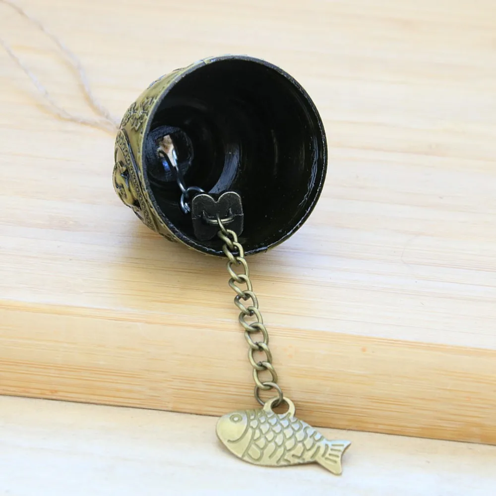 New Auspicious Wind Chime Dragon and Fish Patterned Handmade Pendant Temple Wind Bell Retro Creative Wall Hanging Bell